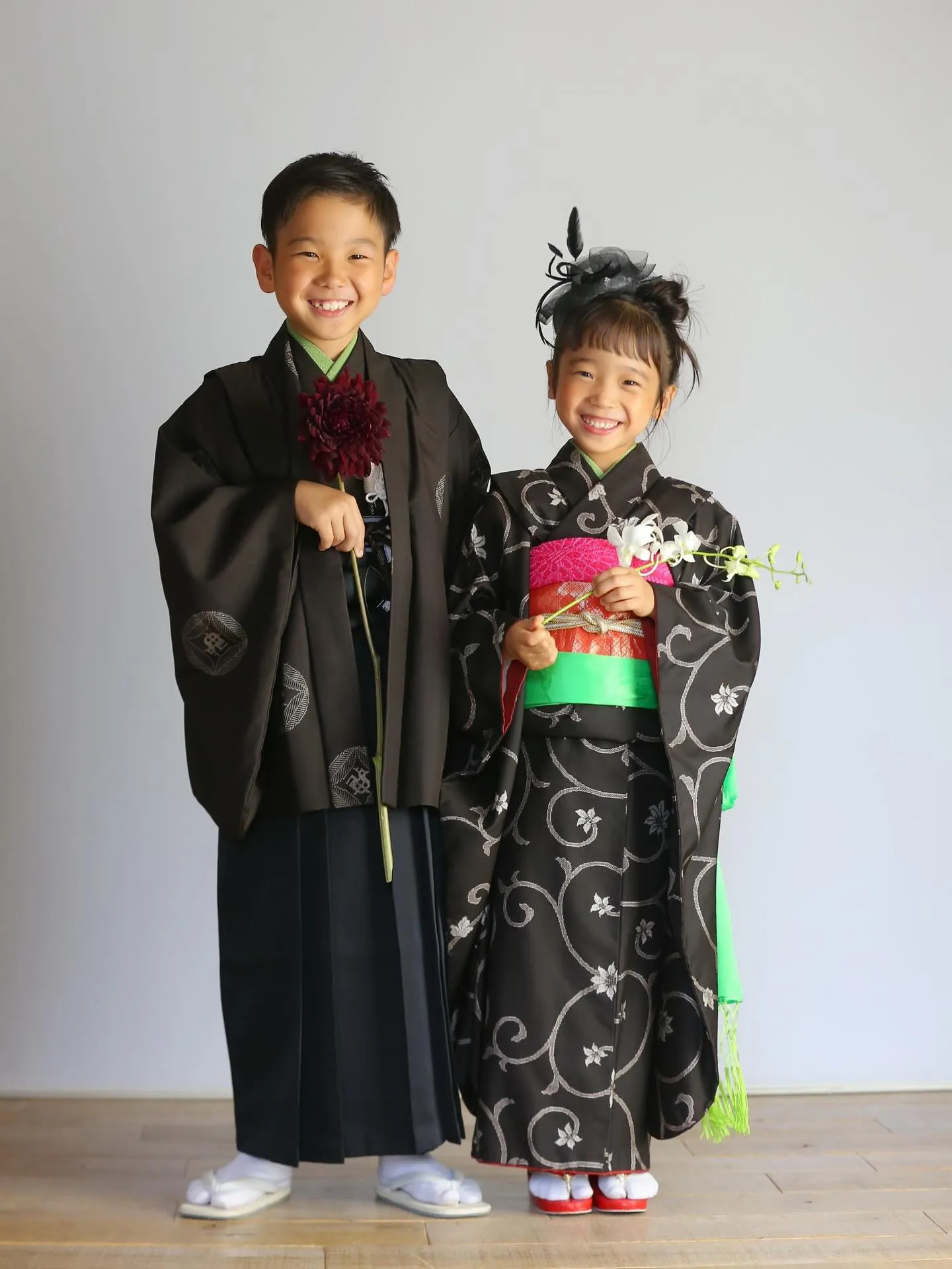 大島紬で七五三