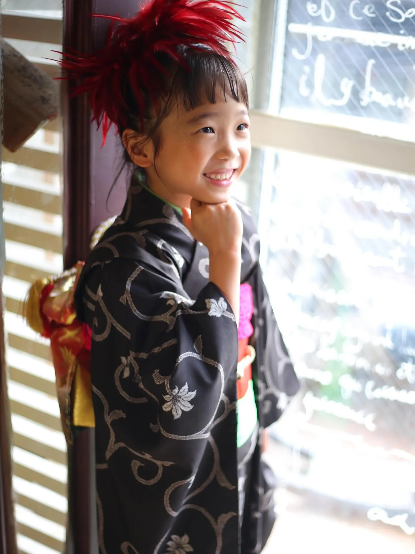 大島紬で七五三